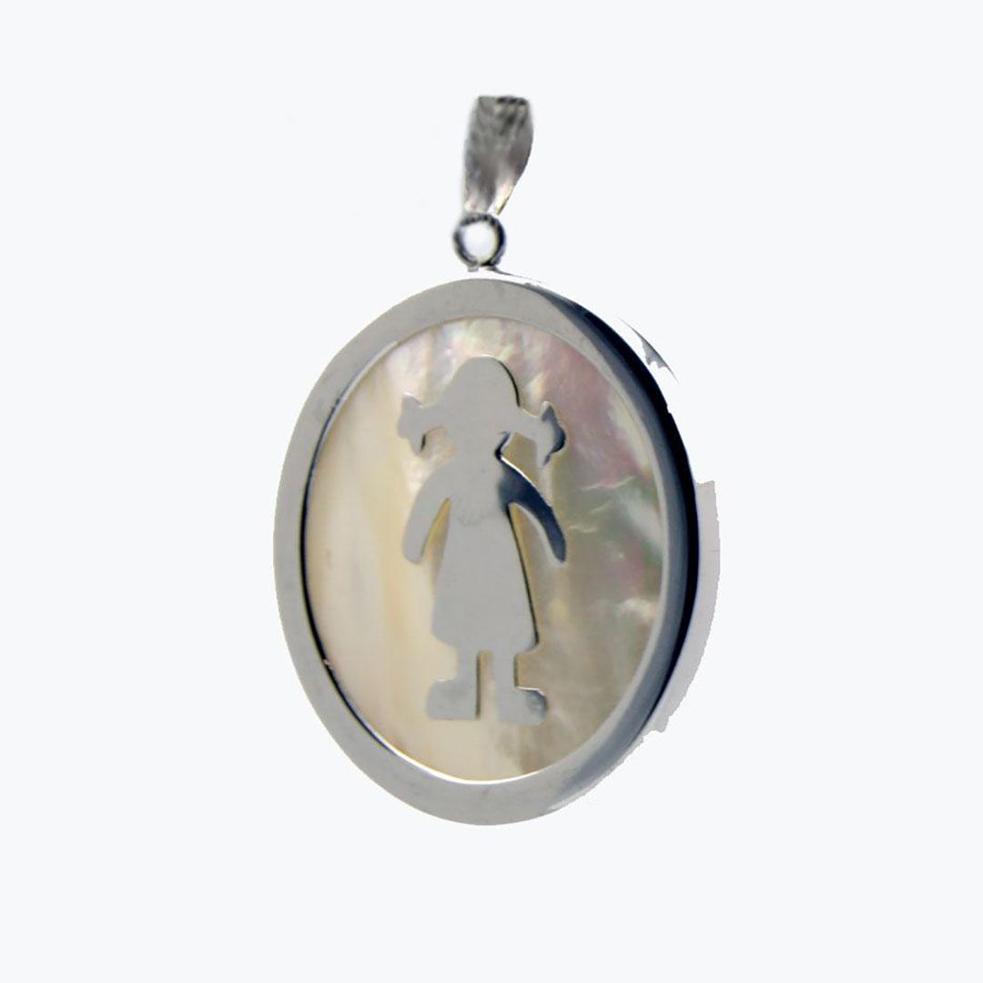 COLGANTE MUJER PLATA Y NÁCAR NIÑA 138032