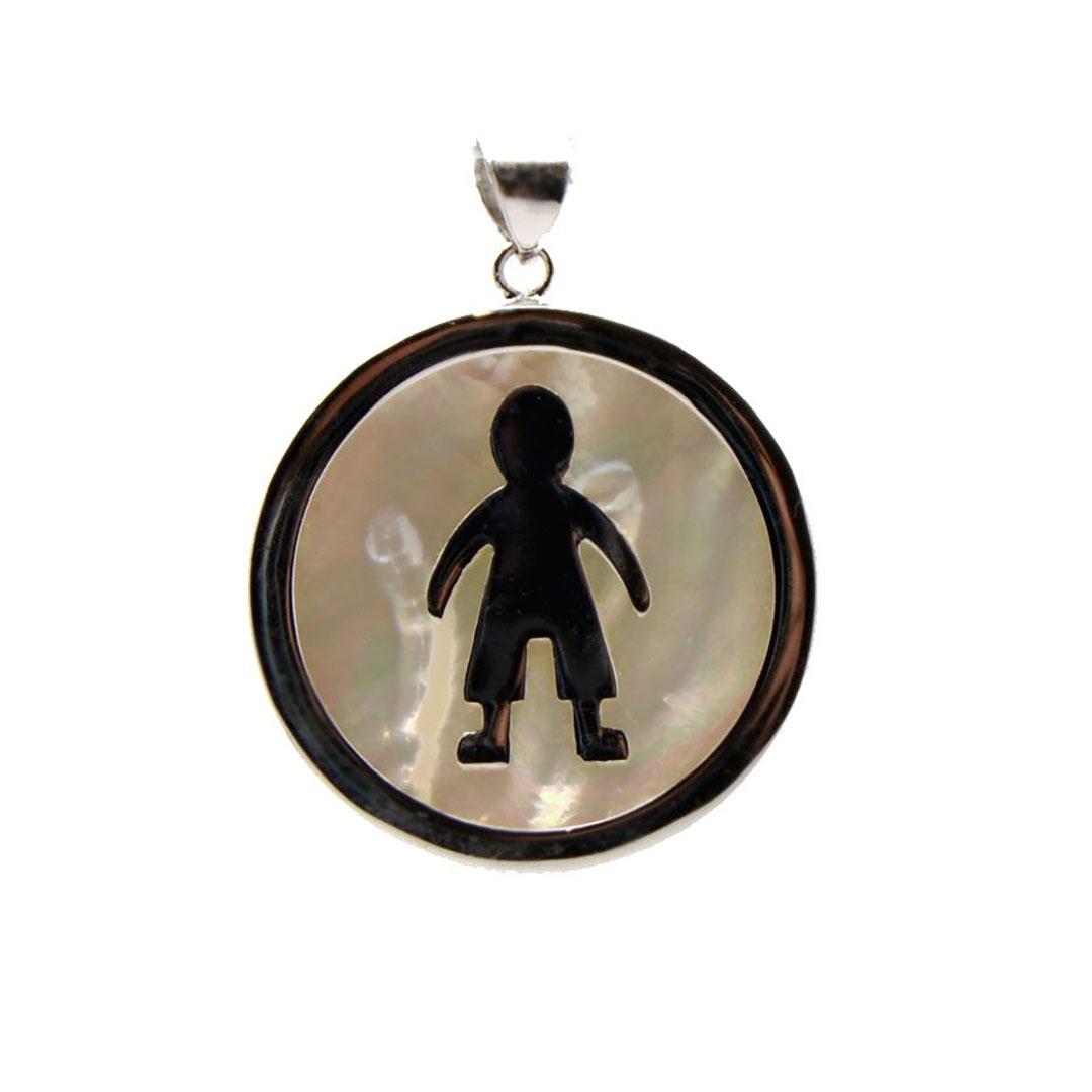 COLGANTE MUJER PLATA Y NÁCAR NIÑO 138033