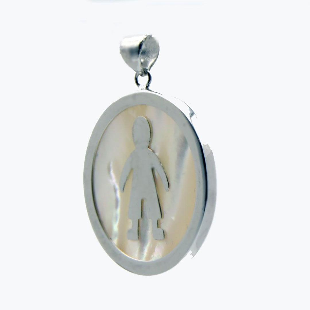 COLGANTE MUJER PLATA Y NÁCAR NIÑO 138033
