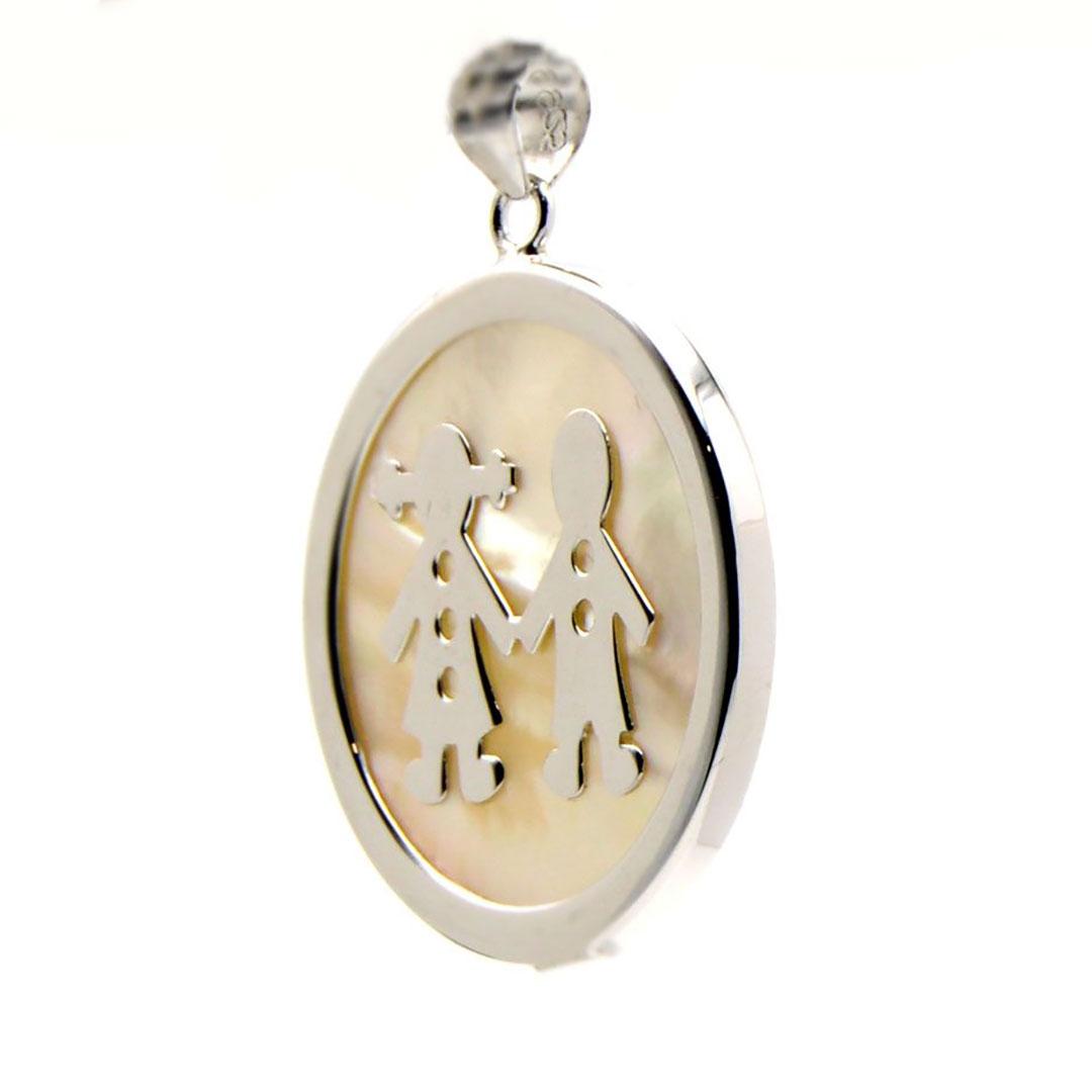 COLGANTE MUJER PLATA Y NÁCAR NIÑO Y NIÑA 138034