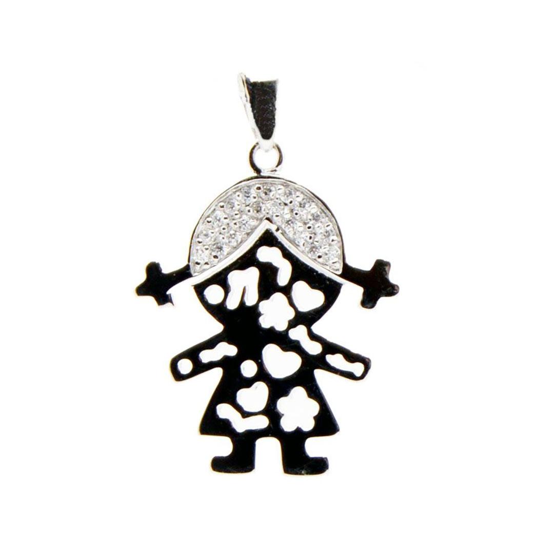 COLGANTE MUJER PLATA Y CIRCONITAS NIÑA 145N