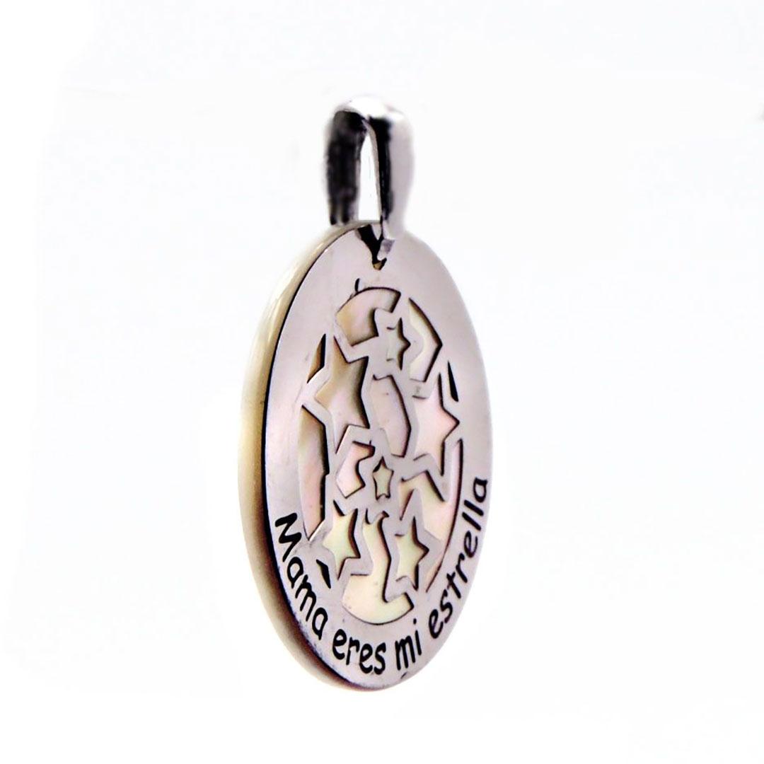 'COLGANTE MUJER PLATA Y NÁCAR ''MAMA ERES MI ESTRELLA'' 2556