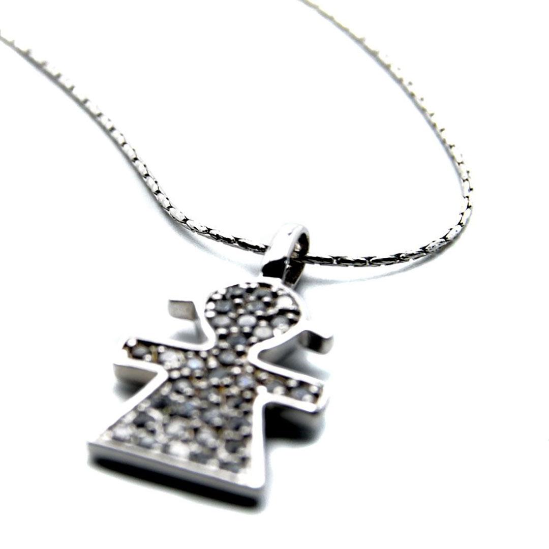 COLLAR MUJER PLATA Y CIRCONITAS CON COLGANTE NIÑA 20682