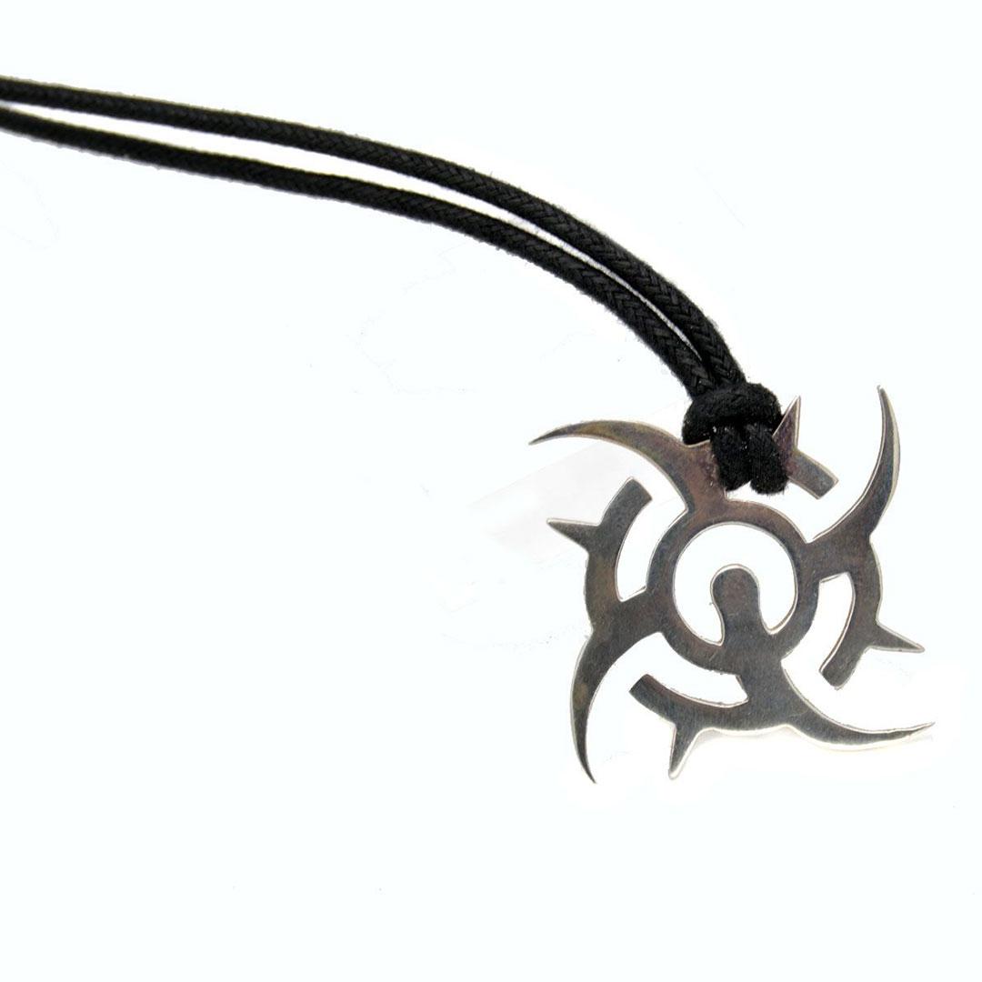 COLLAR HOMBRE PLATA SÍMBOLO TRIBAL 5474