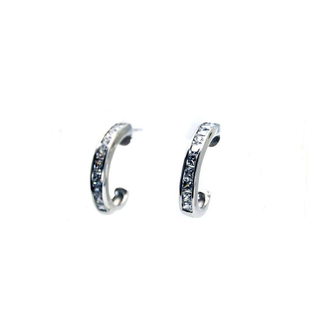 PENDIENTES MUJER PLATA LEY Y CIRCONITAS 10346