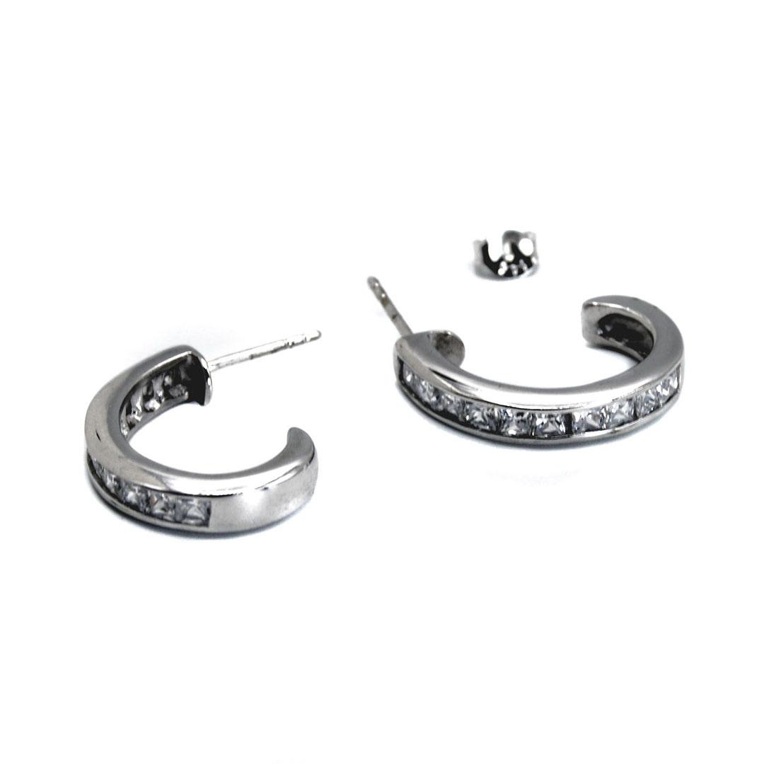 PENDIENTES MUJER PLATA LEY Y CIRCONITAS 10346
