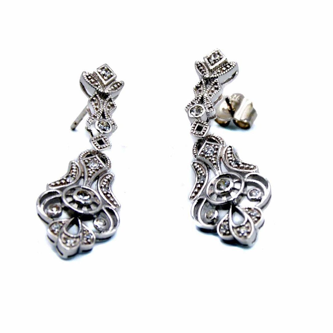 PENDIENTES LARGOS MUJER PLATA CON CIRCONITAS 145605