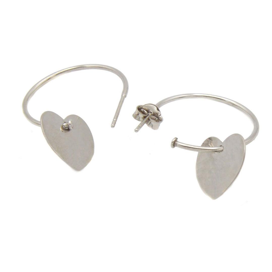 PENDIENTES MUJER PLATA SEMI ARO  CORAZÓN 16952