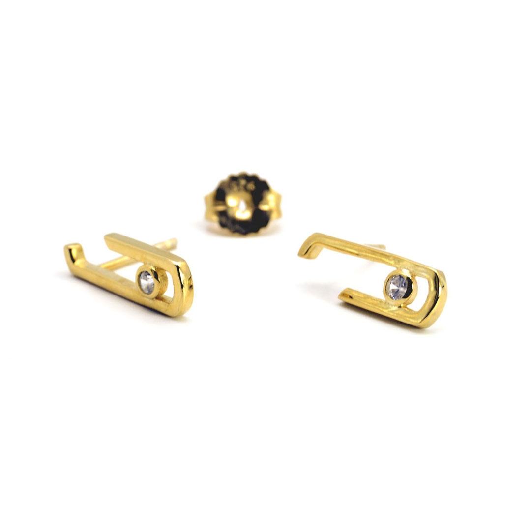 PENDIENTES MUJER PLATA LEY DORADOS Y CIRCONITA 22420/Y