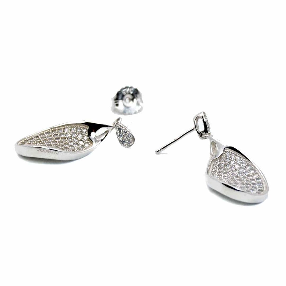 PENDIENTES LARGOS MUJER PLATA CON CIRCONITAS 70001