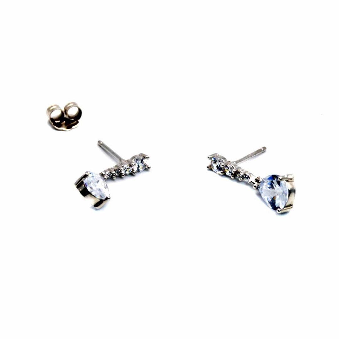 PENDIENTES LARGOS MUJER PLATA CON CIRCONITAS 70016