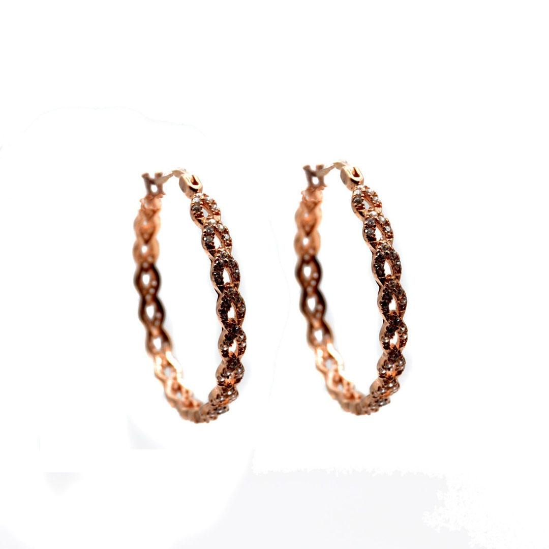 PENDIENTES ARO MUJER PLATA DORADOS ROSE PP370R