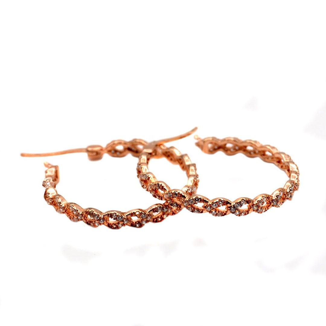 PENDIENTES ARO MUJER PLATA DORADOS ROSE PP370R