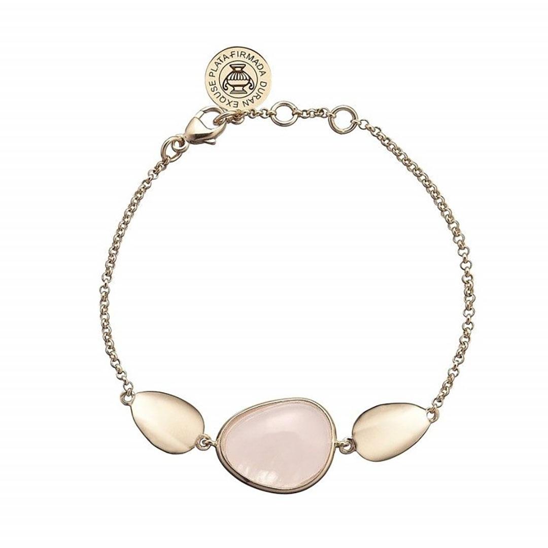 PULSERA MUJER CUARZO ROSA DURAN EXQUSE 506160 PLATA CHAPADO