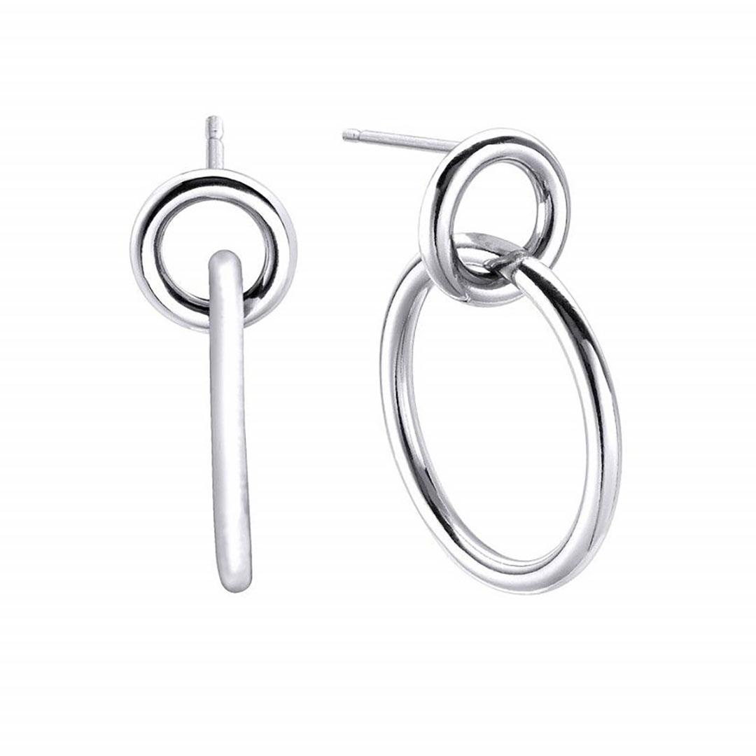 PENDIENTE DOBLE ARO DURAN EXQUSE 506862 PLATA