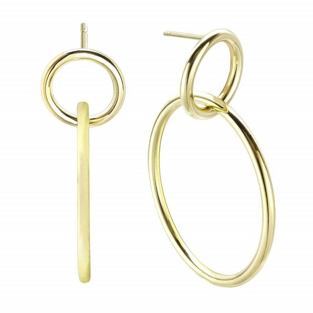 PENDIENTES DOBLE ARO PLATA DURAN EXQUSE 506868 DORADO