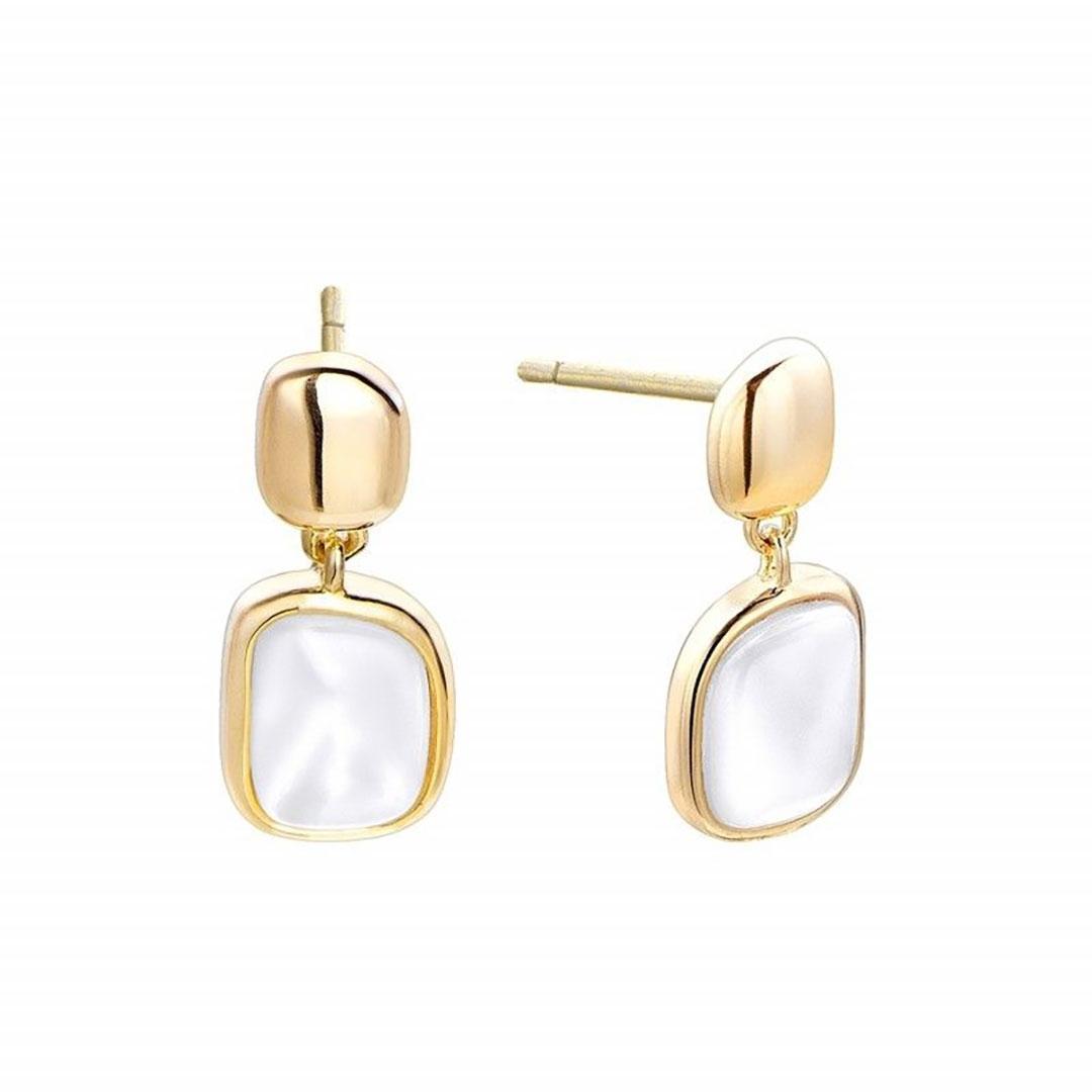 PENDIENTES PERLAS DURAN EXQUSE 507468 PLATA CHAPADO DORADO