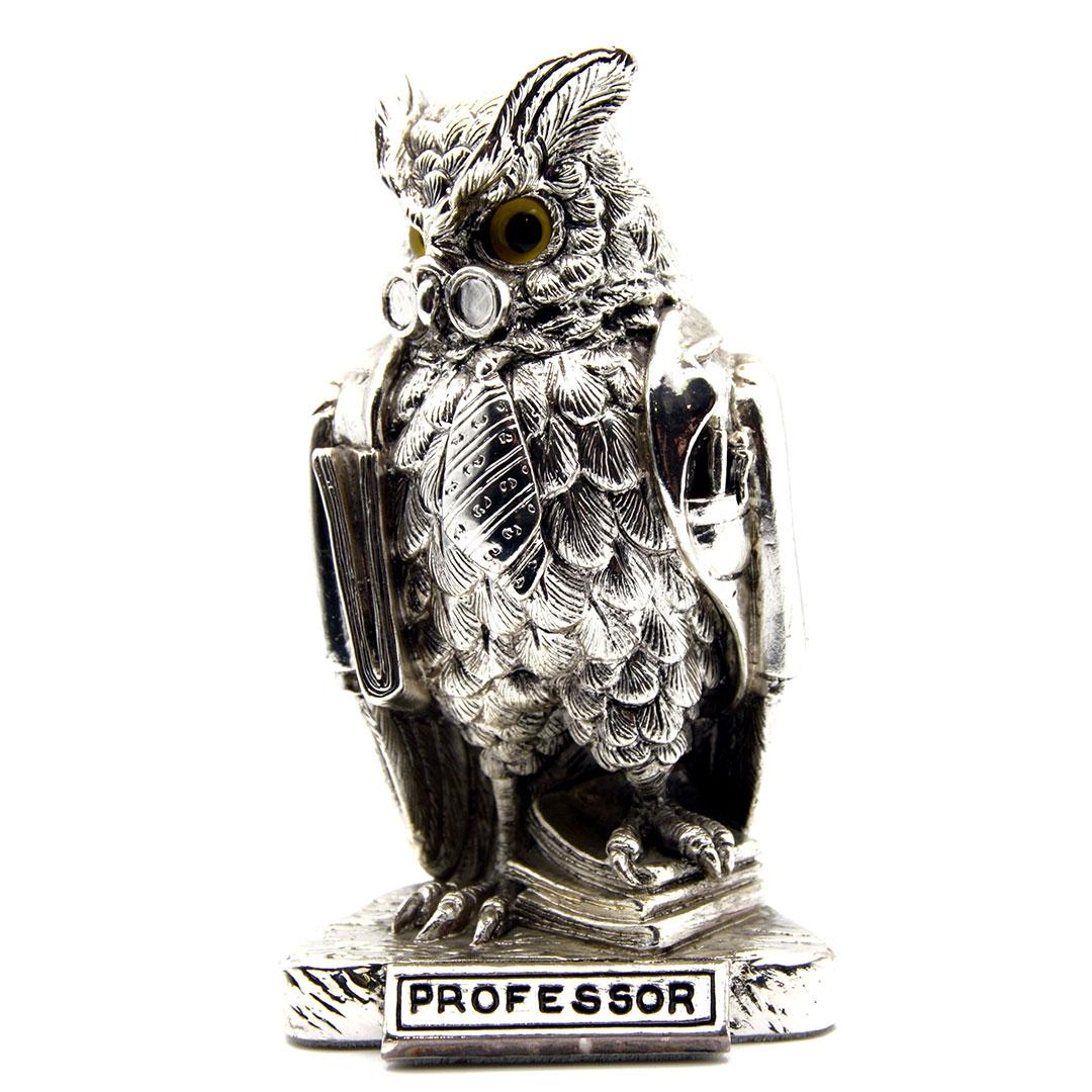 'FIGURA PLATA BUHO ''PROFESOR'' 1232'
