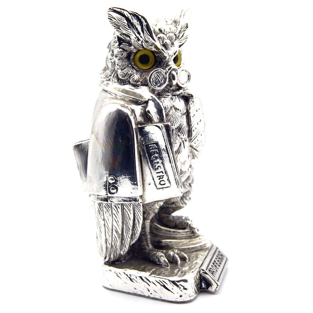 'FIGURA PLATA BUHO ''PROFESOR'' 1232'