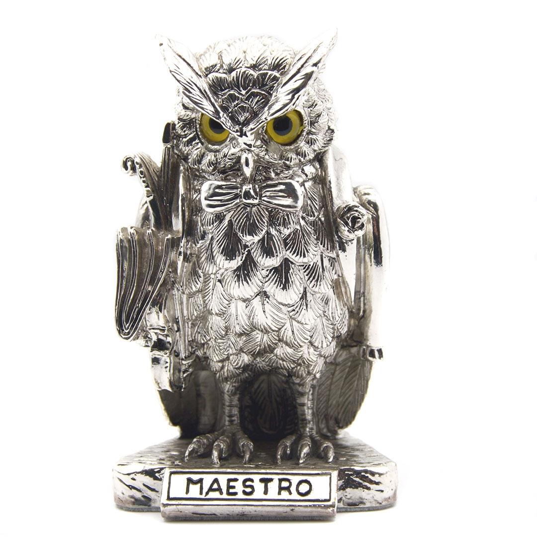 'FIGURA PLATA BUHO ''MAESTRO'' 1234'