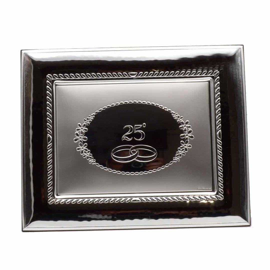 MARCO FOTOS Y PLACA REGALO 25 ANIVERSARIO PLATA 52011/4L