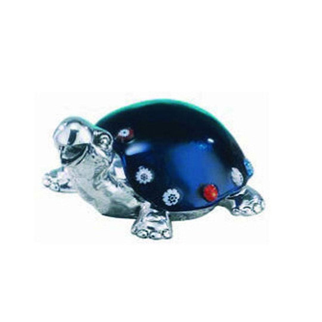 'FIGURA PLATA Y CRISTAL MURANO ''TORTUGA AZUL'' ME234/MB'