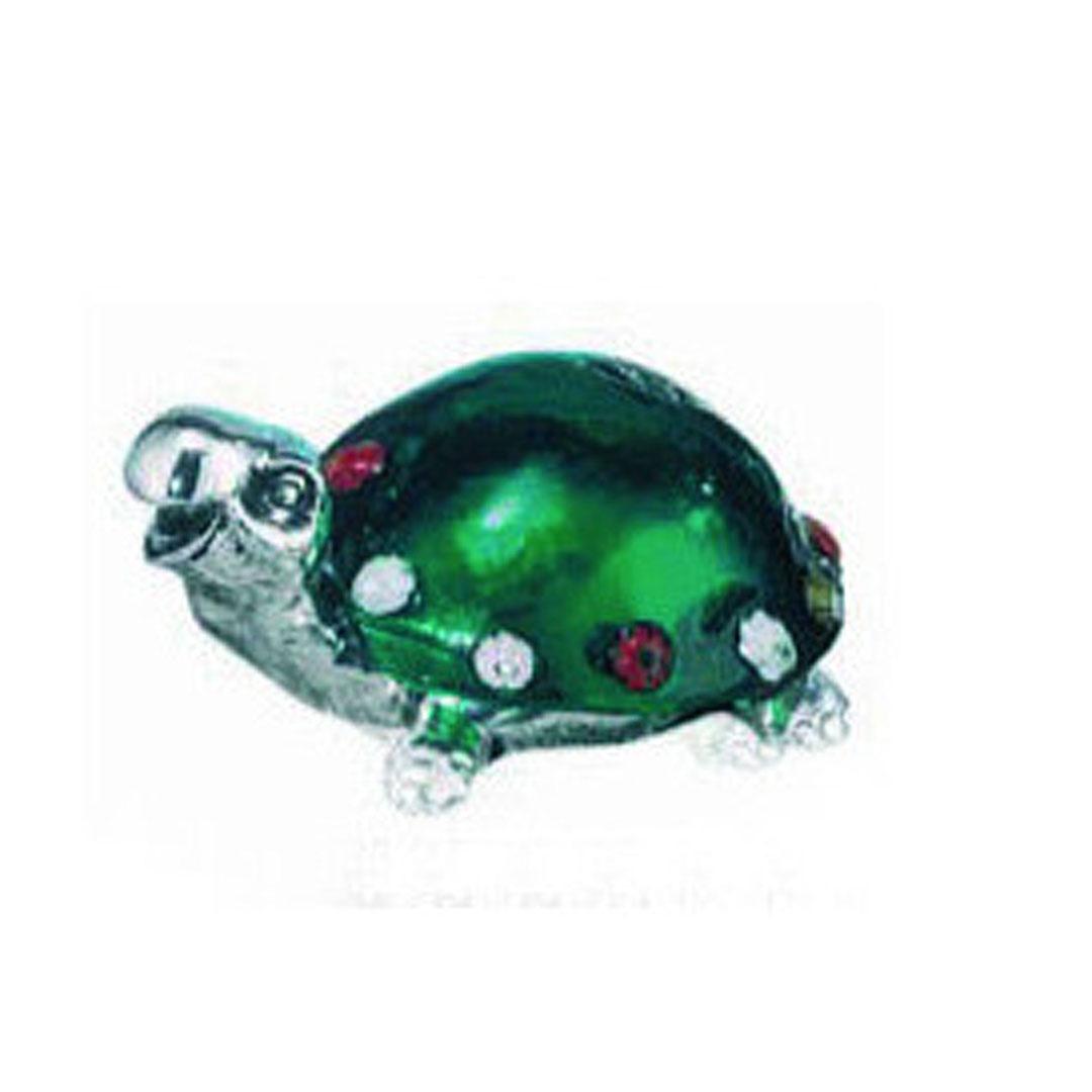 'FIGURA PLATA Y CRISTAL MURANO ''TORTUGA VERDE'' ME234/MV'