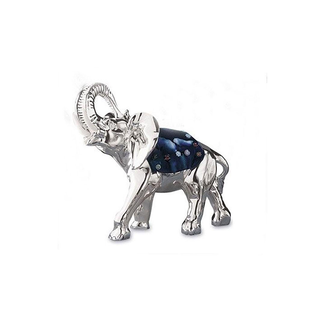 FIGURA ELEFANTE PLATA BILAMINADA Y CRISTAL DE MURANO  ME395/
