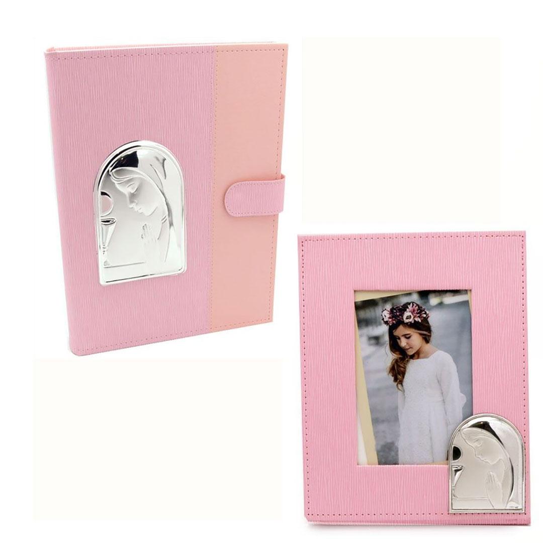 MARCO   ALBUM FOTOS INFANTIL PLATA COMUNIÓN  ROSA 2720ER