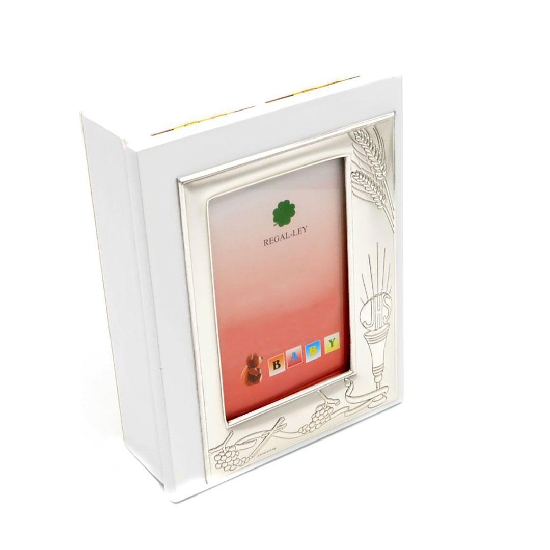 JOYERO INFANTIL COMUNIÓN C/FOTO MADERA Y PLATA 5648