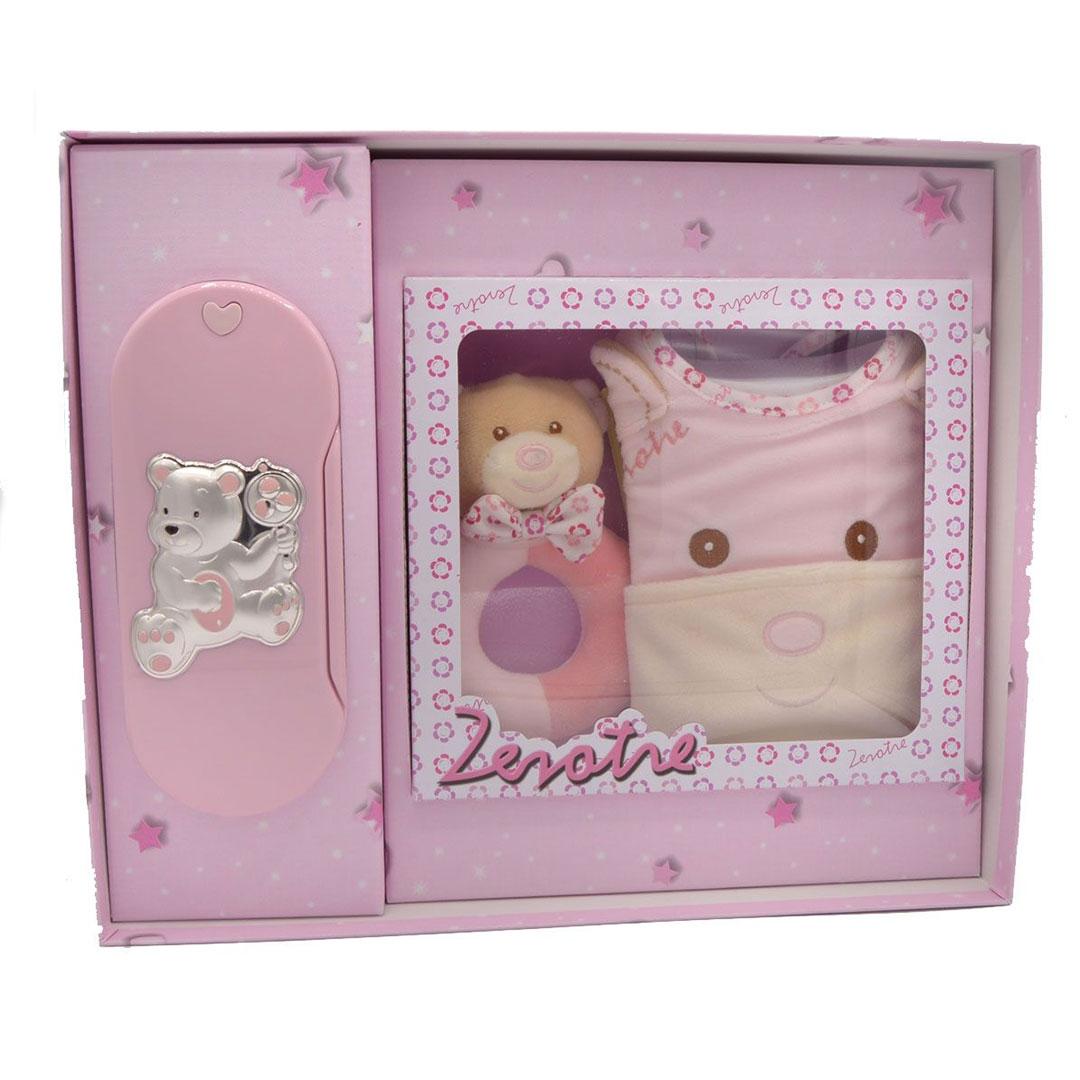 CJTO. REGALO INFANTIL CUBIERTOS   SONAJERO   BABERO 58546/06