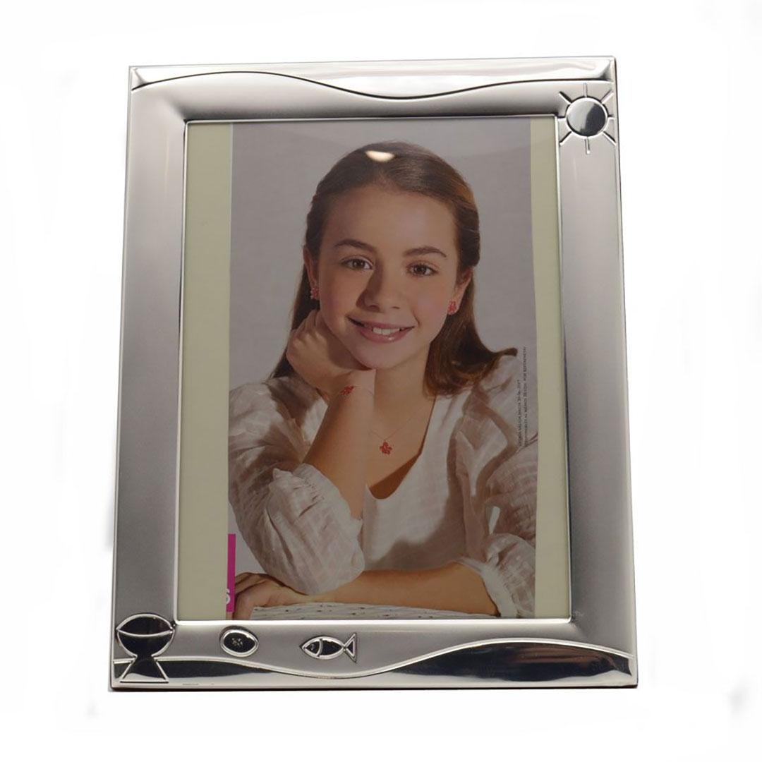 MARCO FOTOS INFANTIL COMUNIÓN MADERA Y PLATA 286515X20