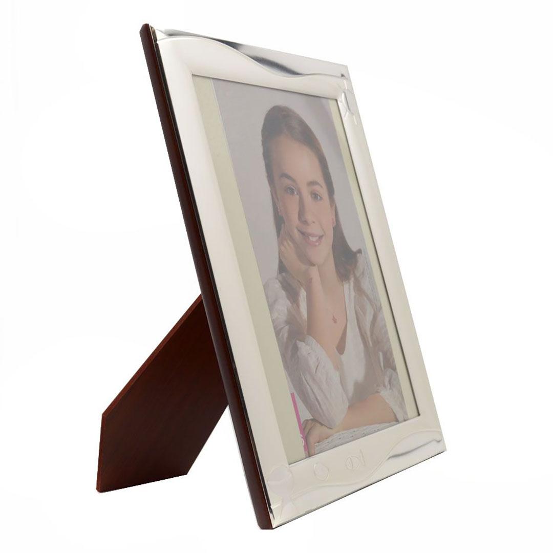 MARCO FOTOS INFANTIL COMUNIÓN MADERA Y PLATA 286515X20