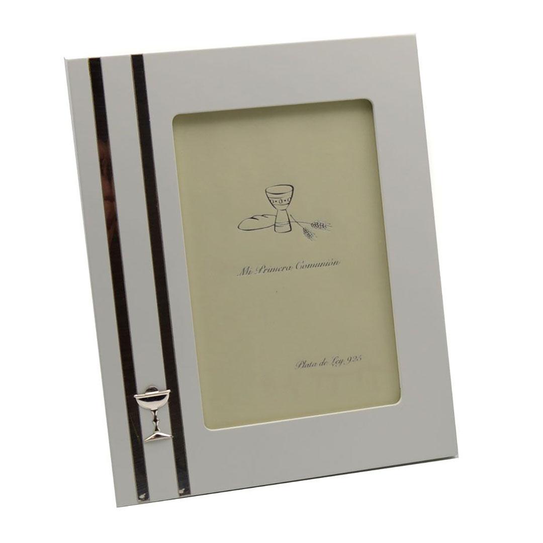 MARCO FOTOS INFANTIL COMUNIÓN MADERA Y PLATA 329910X15