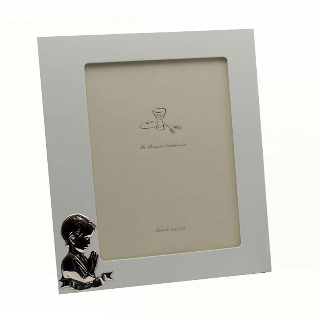 MARCO FOTOS INFANTIL COMUNIÓN MADERA Y PLATA 330415X20