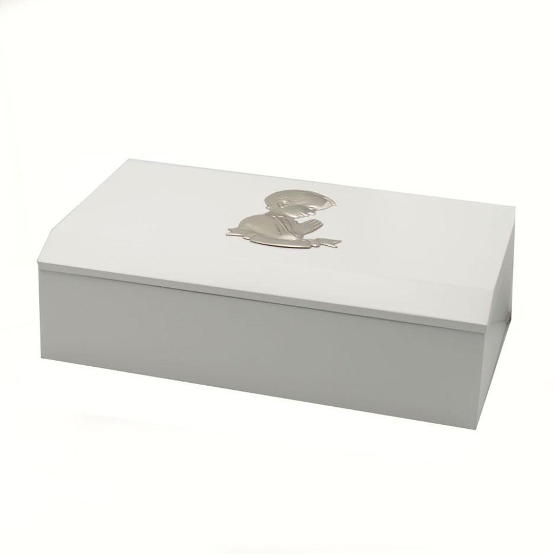 JOYERO INFANTIL COMUNIÓN MADERA Y PLATA  3304