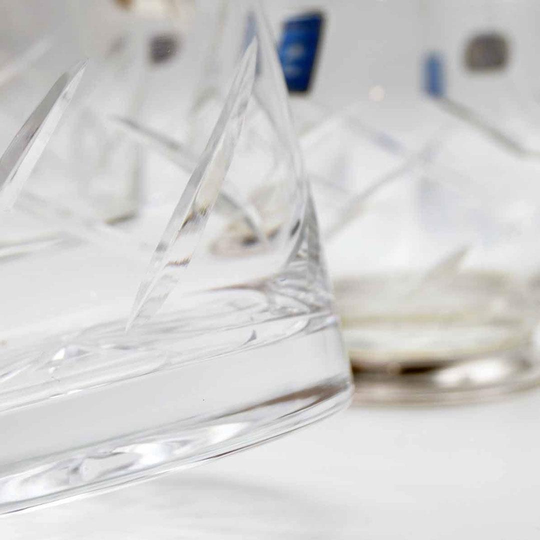 JUEGO REGALO BODA 8 PIEZAS WHISKY CRISTAL Y PLATA 510-LANZAS