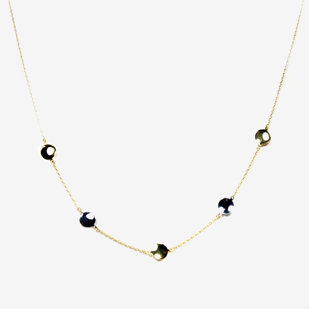 COLLAR MUJER ORO 18K BICOLOR  CIRCULITOS 1073