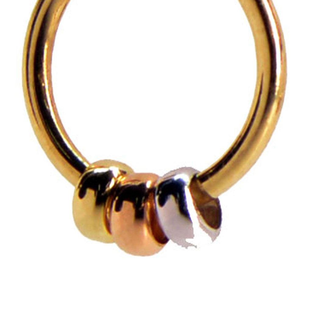 PENDIENTE ARO MUJER ORO 18K BICOLOR 500167