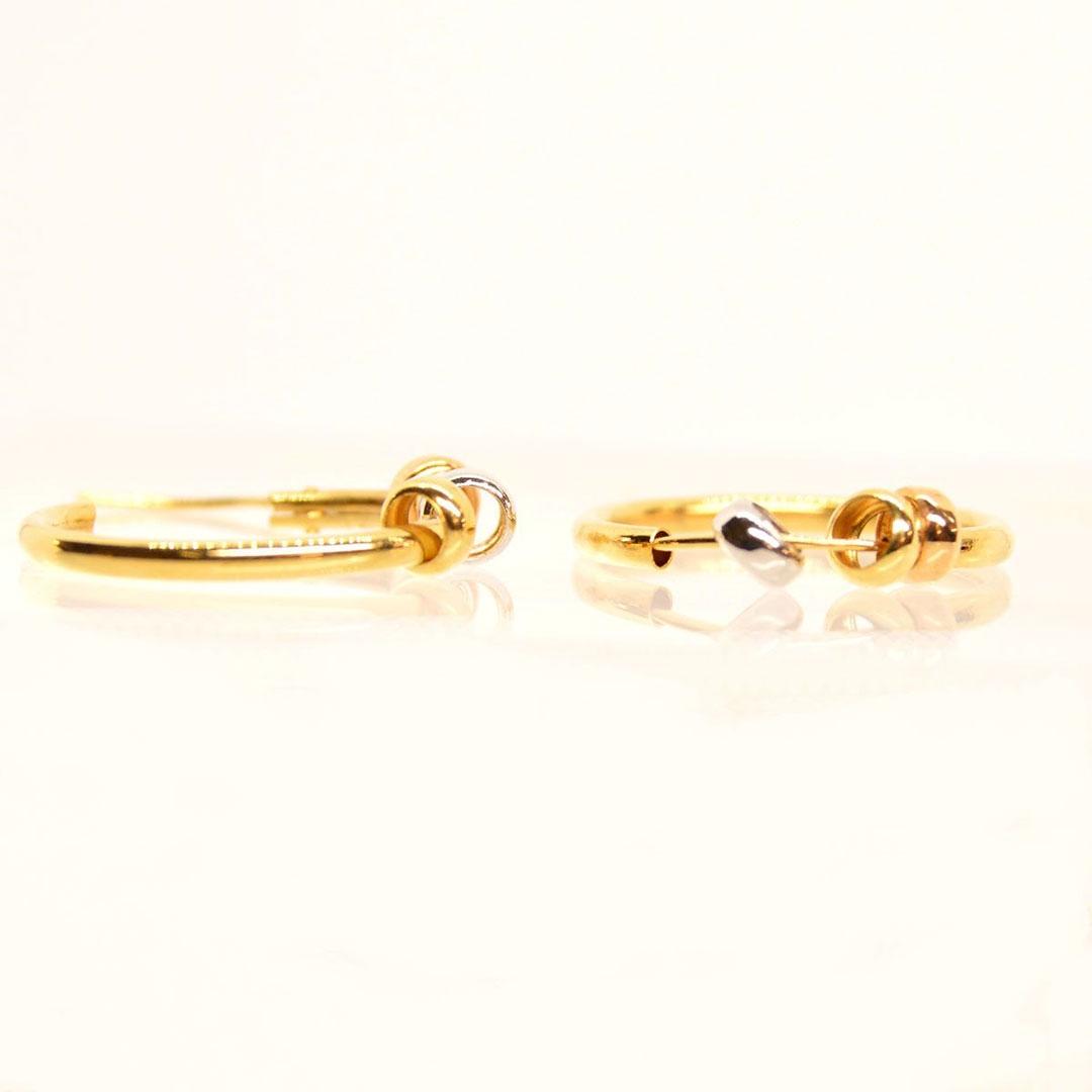PENDIENTE ARO MUJER ORO 18K BICOLOR 500167