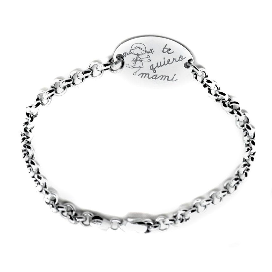 'PULSERA MUJER PLATA ''TE QUIERO MAMA'' P278'
