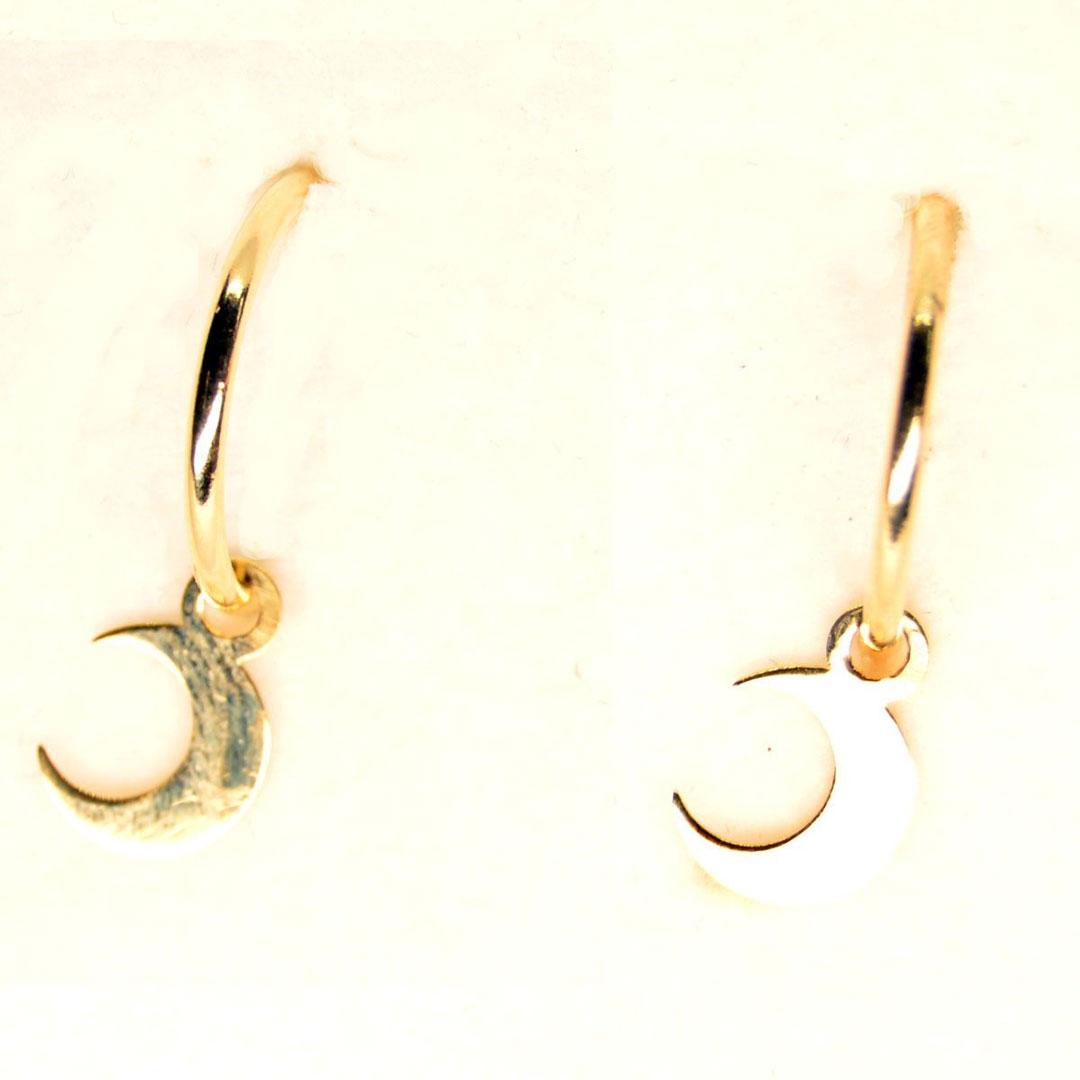 PENDIENTE ARO MUJER ORO 18K LUNA 178