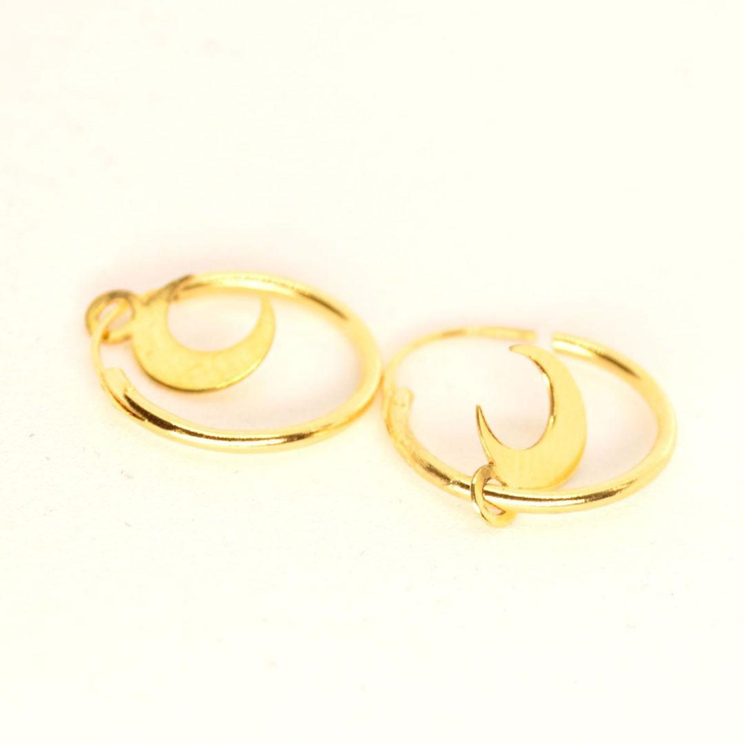 PENDIENTE ARO MUJER ORO 18K LUNA 178