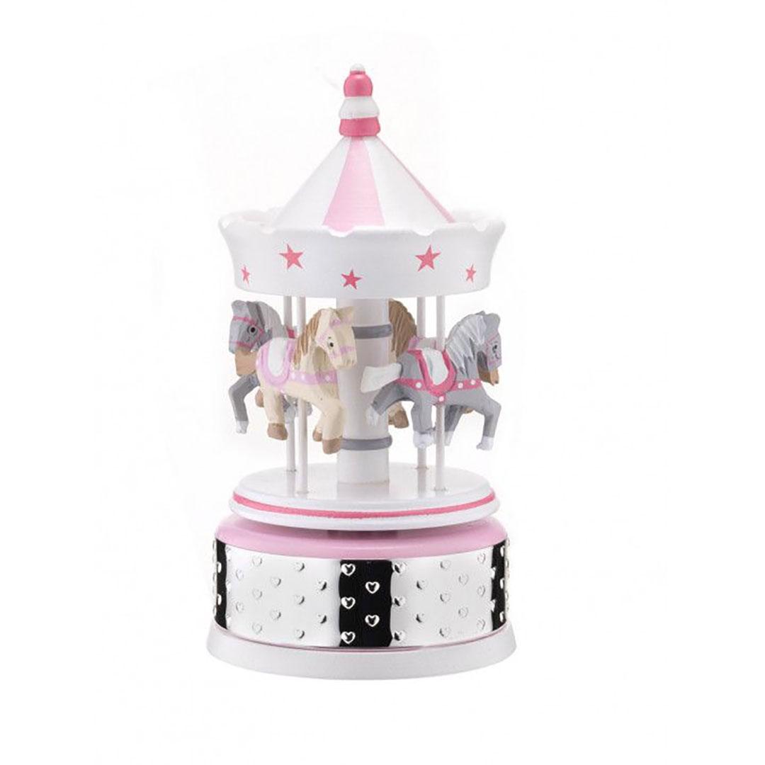 CARRUSEL MUSICAL INFANTIL CABALLITOS ROSA 21089RA
