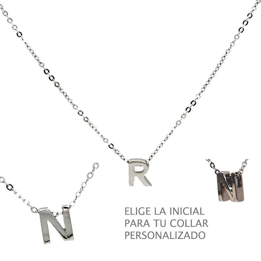 'COLLAR MUJER PLATA CON COLGANTE ''LETRA INICIAL'' 7560R'