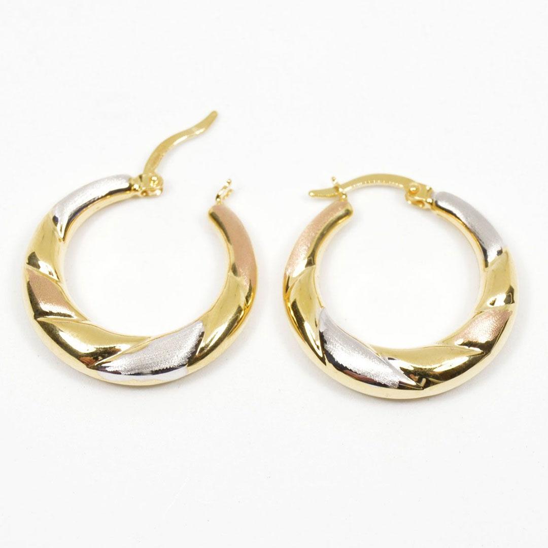 PENDIENTES MUJER ORO 18K ARO TRICOLOR 3258