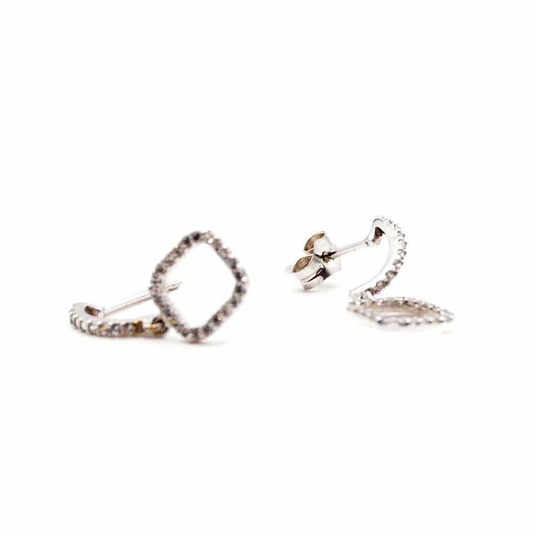 PENDIENTES MUJER ORO BLANCO 18K Y CIRCONITAS 2871