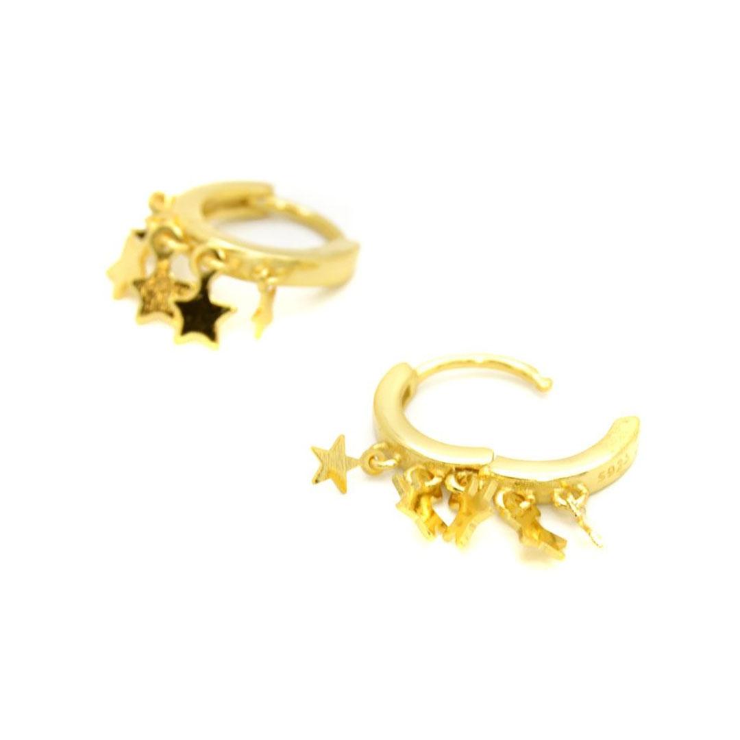 PENDIENTES ARO MUJER PLATA DORADOS E71