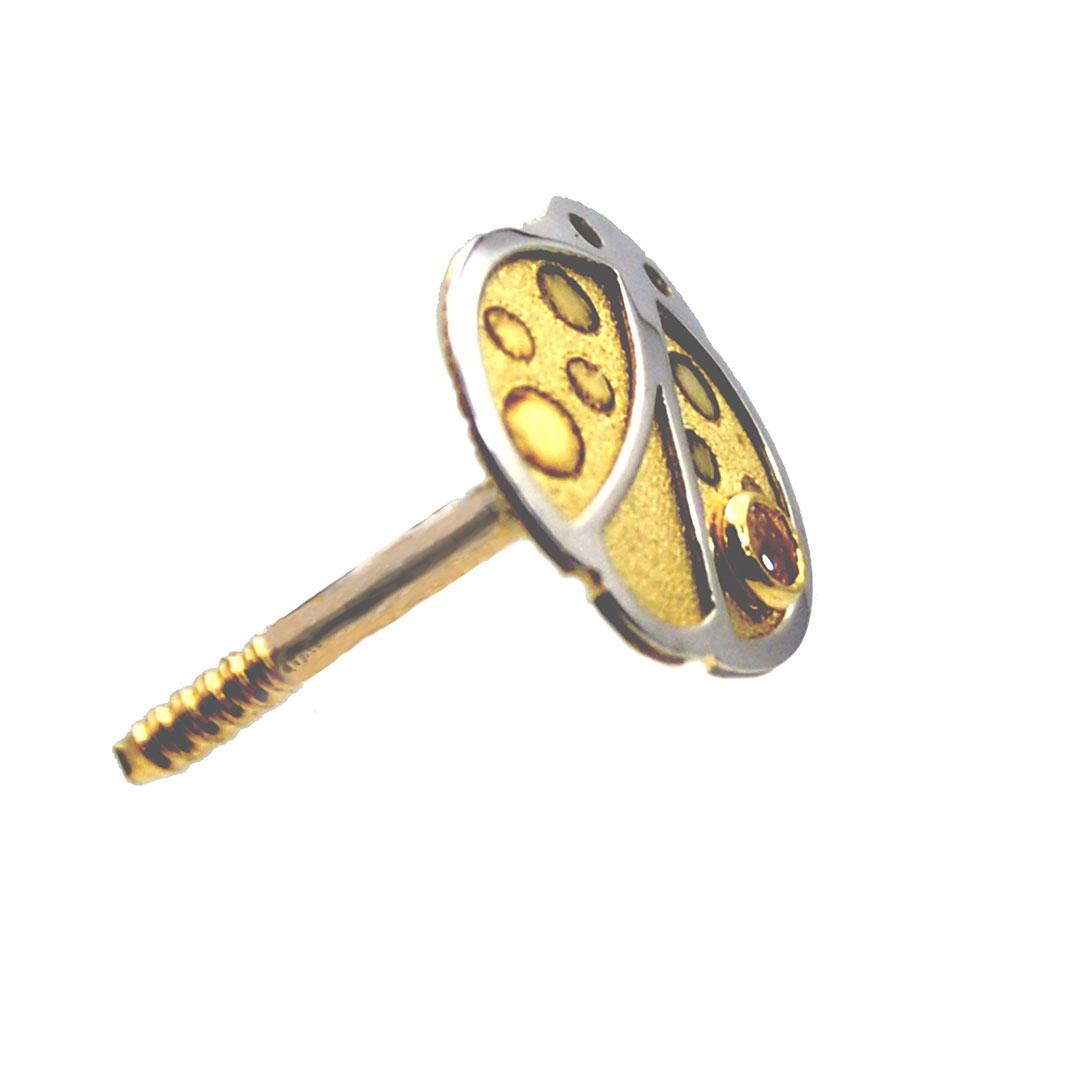 'PENDIENTES ORO 18K BICOLOR Y CIRCONITA  INFANTIL ''MARIQUIT