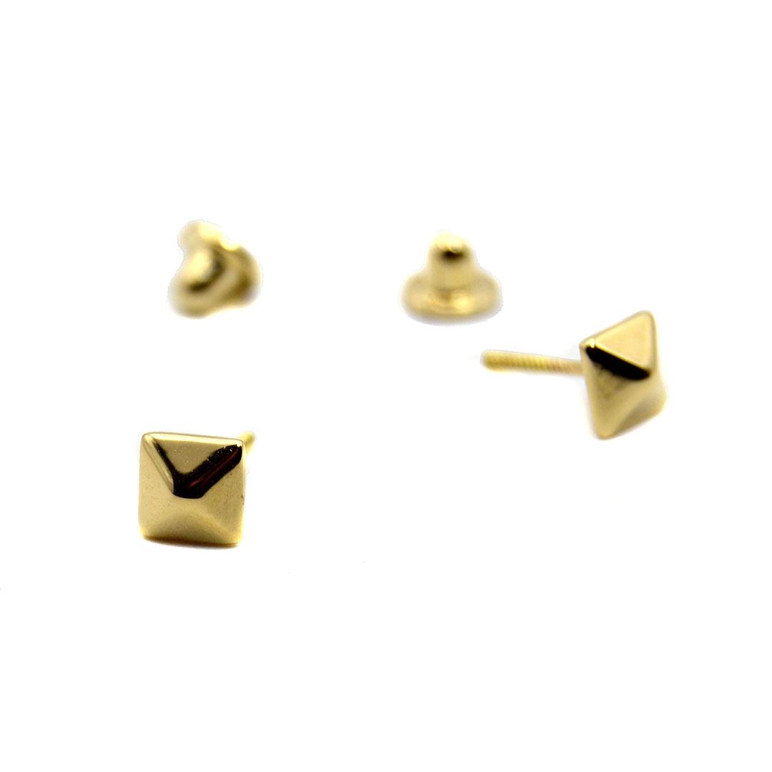 PENDIENTES ORO 18K NIÑA INFANTIL CUADRADO 193511